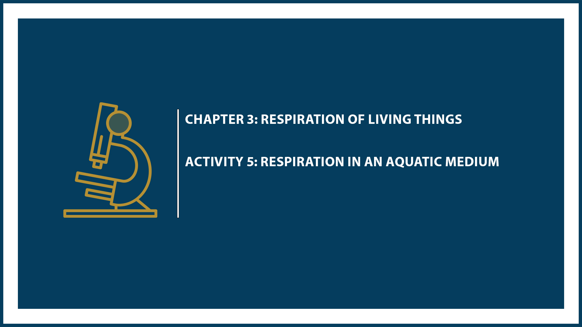 Chapter 3: Activity 5: Respiration in an Aquatic Medium